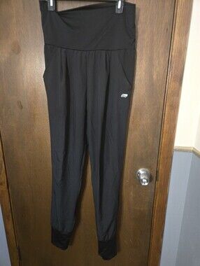 Marika Black Activewear Joggers Light Weight Ultra High Waist Large